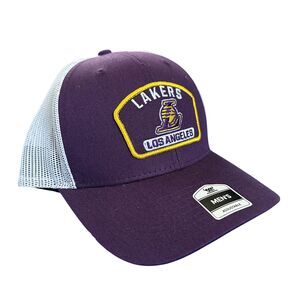 Los Angeles Lakers Trucker Hat Purple White Mesh NBA Fan Favorite Adjustable Cap